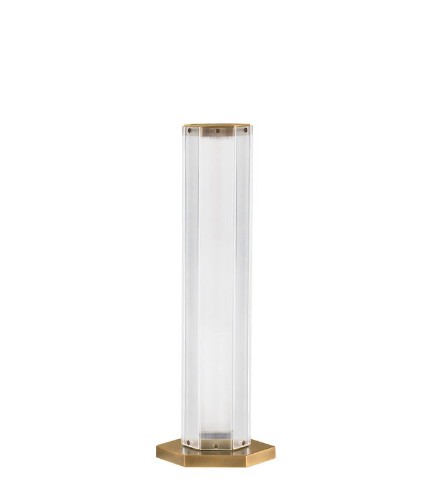 LED ΕΠΙΤΡΑΠΕΖΙΟ ΦΩΤΙΣΤΙΚΟ Antique Brass Steel & Glass H:55,5cm