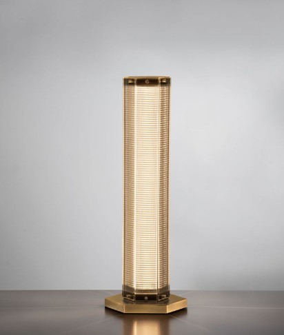 LED ΕΠΙΤΡΑΠΕΖΙΟ ΦΩΤΙΣΤΙΚΟ Antique Brass Steel & Glass H:55,5cm