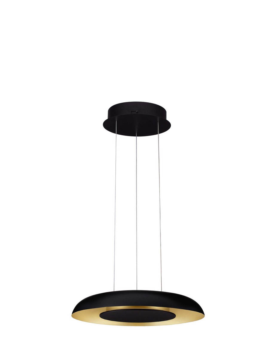 ΚΡΕΜΑΣΤΟ ΦΩΤΙΣΤΙΚΟ Triac Dimmable Sandy Black & Brushed Gold Aluminium & Acrylic