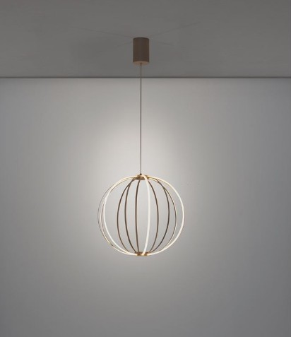 ΚΡΕΜΑΣΤΟ ΜΟΝΟΦΩΤΟ LED D:50cm Beige Gray Steel-Aluminium