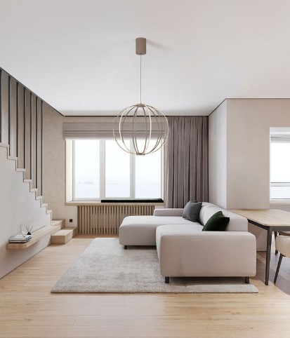ΚΡΕΜΑΣΤΟ ΜΟΝΟΦΩΤΟ LED D:50cm Beige Gray Steel-Aluminium