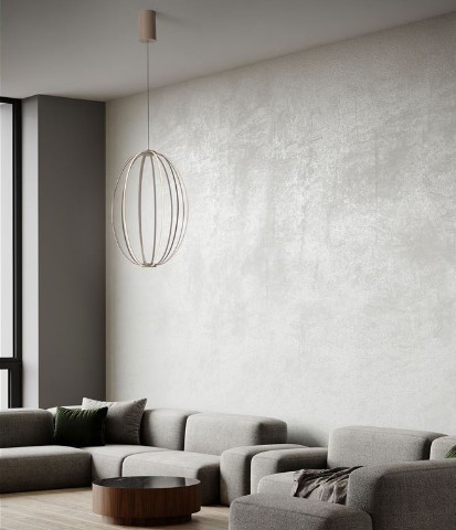 ΚΡΕΜΑΣΤΟ ΜΟΝΟΦΩΤΟ ΦΩΤΙΣΤΙΚΟ LED  Beige Gray Steel-Aluminium D:40cm x 65cm