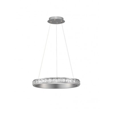 ΚΡΕΜΑΣΤΟ ΦΩΤΙΣΤΙΚΌ LED  Silver Steel & K9 Crystal