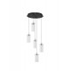 ΚΡΕΜΑΣΤΟ ΦΩΤΙΣΤΙΚΟ Triac Dimmable Chrome Steel & Aluminium Clear Glass Sandy Black Canopy 