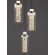 ΚΡΕΜΑΣΤΟ ΦΩΤΙΣΤΙΚΟ Triac Dimmable Chrome Steel & Aluminium Clear Glass Sandy Black Canopy 