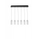 ΚΡΕΜΑΣΤΟ ΦΩΤΙΣΤΙΚΟ Triac Dimmable Chrome Steel & Aluminium Clear Glass Sandy Black Canopy