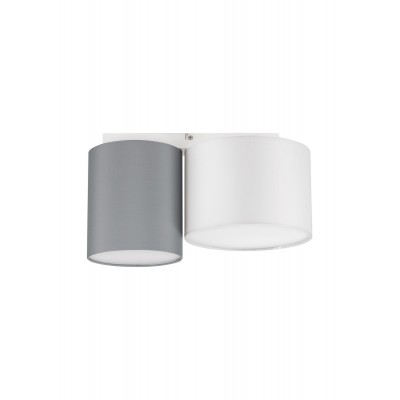 ΔΙΦΩΤΟ ΦΩΤΙΣΤΙΚΟ ΟΡΟΦΗΣ  Sandy White Metal Base White & Grey Fabric Shade