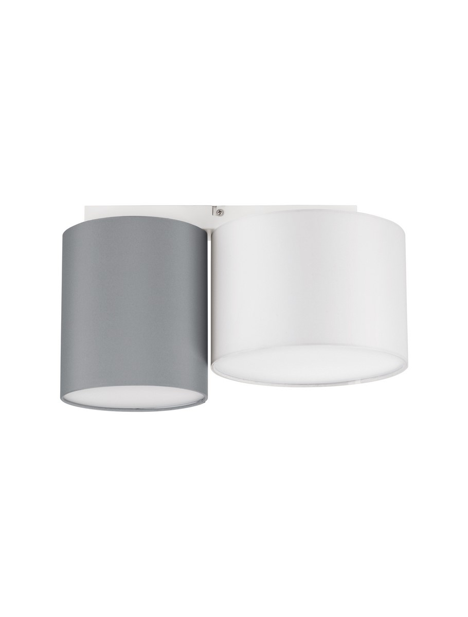 ΔΙΦΩΤΟ ΦΩΤΙΣΤΙΚΟ ΟΡΟΦΗΣ  Sandy White Metal Base White & Grey Fabric Shade