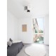 ΦΩΤΙΤΙΚΟ ΟΡΟΦΗΣ Sandy White Metal Base White Black & Grey Fabric Shade