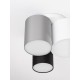 ΦΩΤΙΤΙΚΟ ΟΡΟΦΗΣ Sandy White Metal Base White Black & Grey Fabric Shade