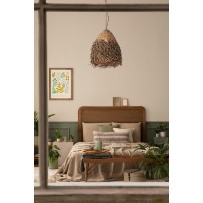 ΚΡΕΜΑΣΤΟ ΦΩΤΙΣΤΙΚΟ  Natural Seagrass Black Fabric Wire & Base  D:61 H1:55 H2:200cm