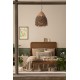 ΚΡΕΜΑΣΤΟ ΦΩΤΙΣΤΙΚΟ  Natural Seagrass Black Fabric Wire & Base  D:61 H1:55 H2:200cm