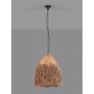 ΚΡΕΜΑΣΤΟ ΦΩΤΙΣΤΙΚΟ  Natural Seagrass Black Fabric Wire & Base  D:61 H1:55 H2:200cm