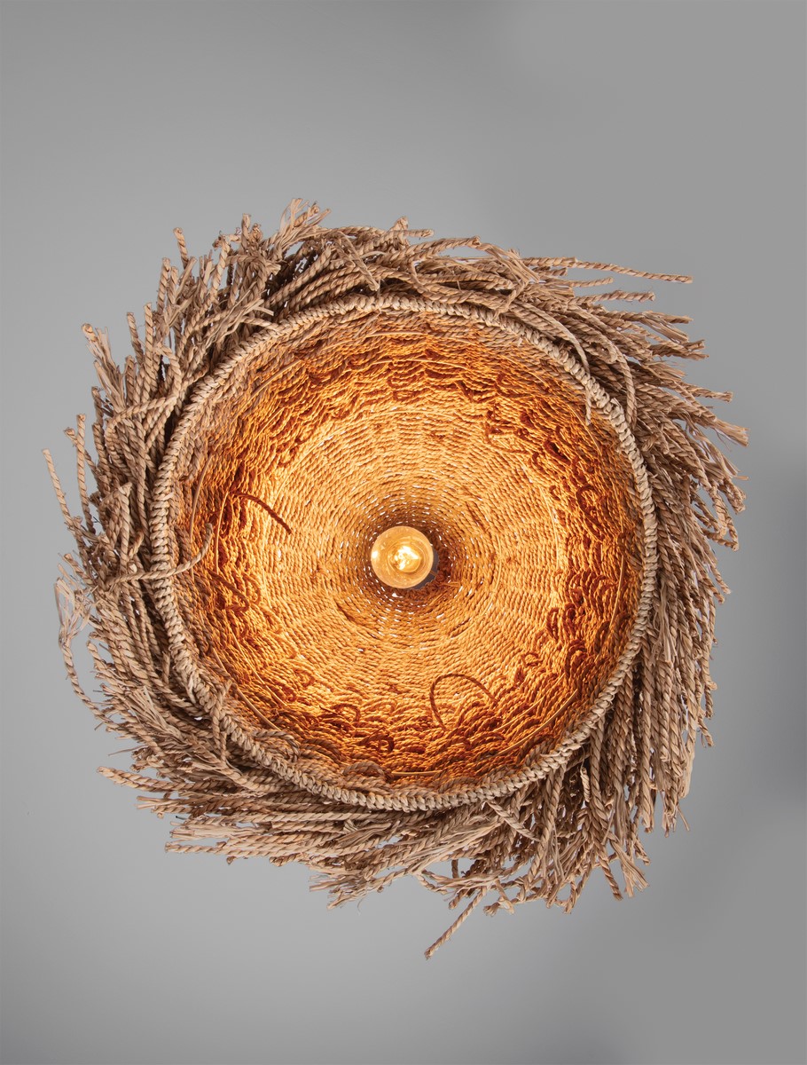 ΚΡΕΜΑΣΤΟ ΦΩΤΙΣΤΙΚΟ  Natural Seagrass Black Fabric Wire & Base  D:61 H1:55 H2:200cm