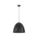 ΚΡΕΜΑΣΤΗ ΚΑΜΠΑΝΑ Black Paper & Natural Mulbery Silk Sandy Black Metal Base D:50cm