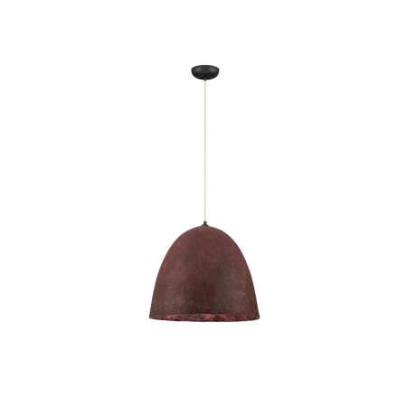 ΚΡΕΜΑΣΤΗ ΚΑΜΠΑΝΑ Red Paper & Natural Mulbery Silk Sandy Black Metal Base D:50cm