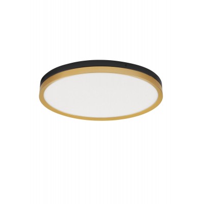 ΠΛΑΦΟΝΙΕΡΑ ΟΡΟΦΗΣ  D:50 H:5 cm  Black & Brass Gold Metal & Acrylic