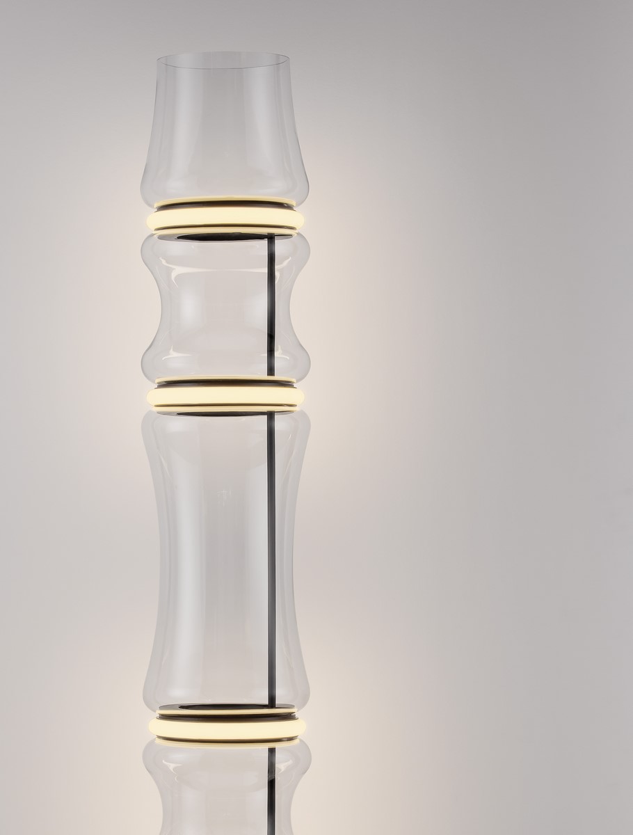 ΦΩΤΙΣΤΙΚΟ ΔΕΠΕΔΟΥ Dimmable With Sensor Matt Black Carbon Steel Aluminium, Clear Glass, Silica & Abs