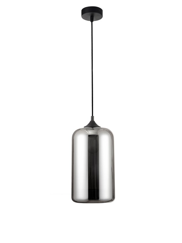  Chrome Glass Black Metal Black Fabric Wire