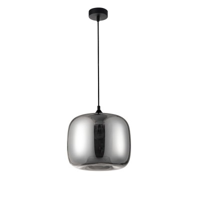 Chrome Glass Black Metal Black Fabric Wire