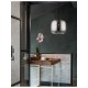 Chrome Glass Black Metal Black Fabric Wire