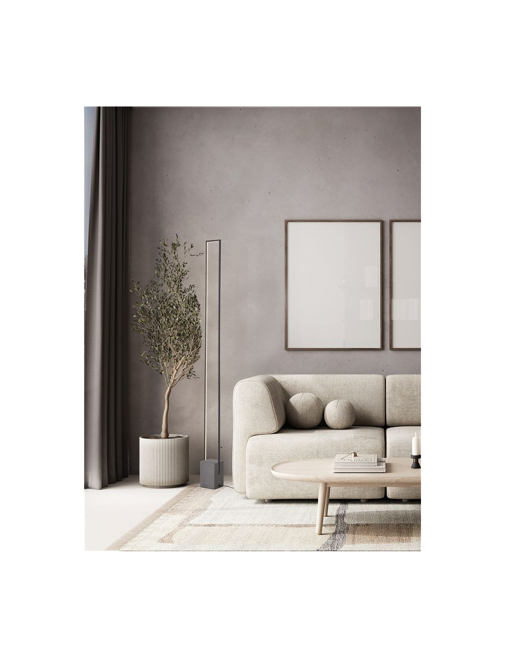 ΦΩΤΙΣΤΙΚΟ ΔΑΠΕΔΟΥ  Black Sandstone Cement & Dark Anthracite Aluminium H:160,5cm