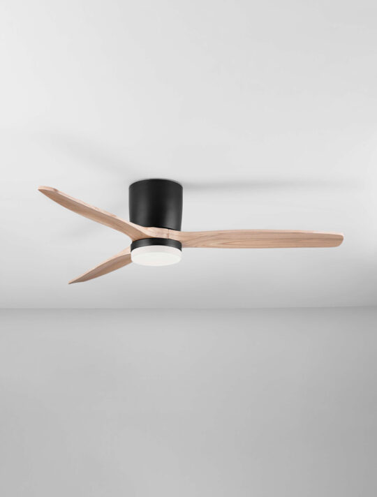 ΑΝΕΜΙΣΤΗΡΑΣ ΟΡΟΦΗΣ  Sandy Black Metal & Acrylic Natural Wood Color Blades D:132cm