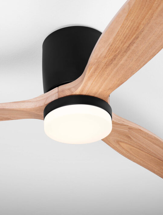 ΑΝΕΜΙΣΤΗΡΑΣ ΟΡΟΦΗΣ  Sandy Black Metal & Acrylic Natural Wood Color Blades D:132cm