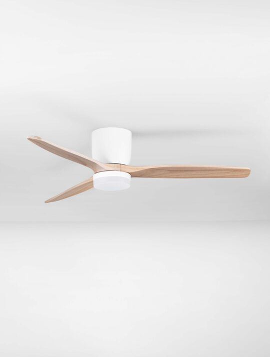 ΑΝΕΜΙΣΤΗΡΑΣ ΟΡΟΦΗΣ Sandy White Metal & Acrylic Natural Wood Color Blades L:132cm