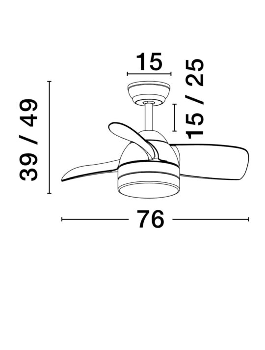 ΑΝΕΜΙΣΤΗΡΑΣ ΟΡΟΦΗΣ Matt White Metal & Abs White Color Blades D:76cm