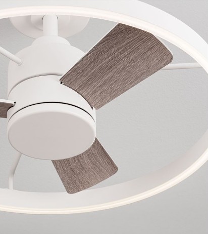 ΑΝΕΜΙΣΤΗΡΑΣ ΟΡΟΦΗΣ LED D:60cm ΛΕΥΚΟΣ ΜΕ ΣΚΟΥΡΟ ΞΥΛΟ