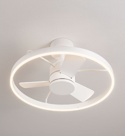 ΑΝΕΜΙΣΤΗΡΑΣ ΟΡΟΦΗΣ LED D:60cm ΛΕΥΚΟΣ ΜΕ ΣΚΟΥΡΟ ΞΥΛΟ
