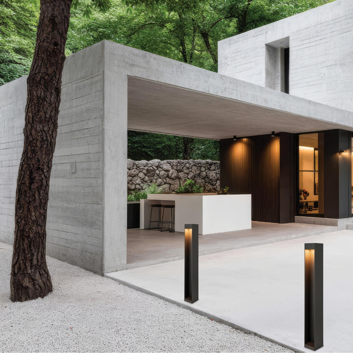 OUTDOOR BOLLARD LED LIGHT GRAPHITE ALUMINIUM 