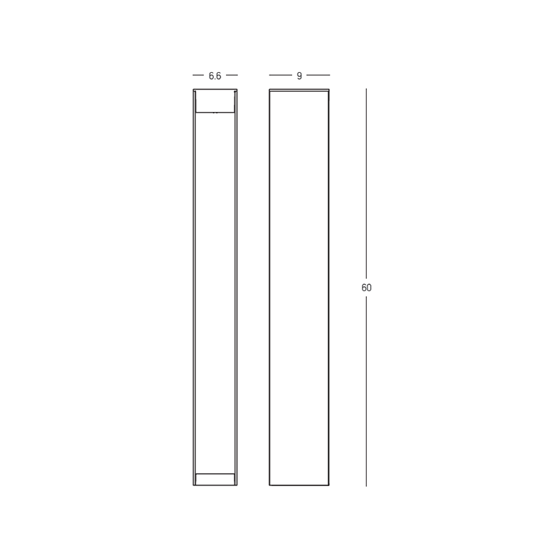 OUTDOOR BOLLARD LED LIGHT GRAPHITE ALUMINIUM 