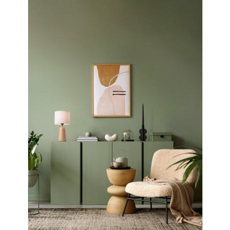 ΕΠΙΤΡΑΠΕΙΖΙΟ ΦΩΤΙΣΤΙΚΟ  Linen Fabric Shade & Natural Wood H:30cm