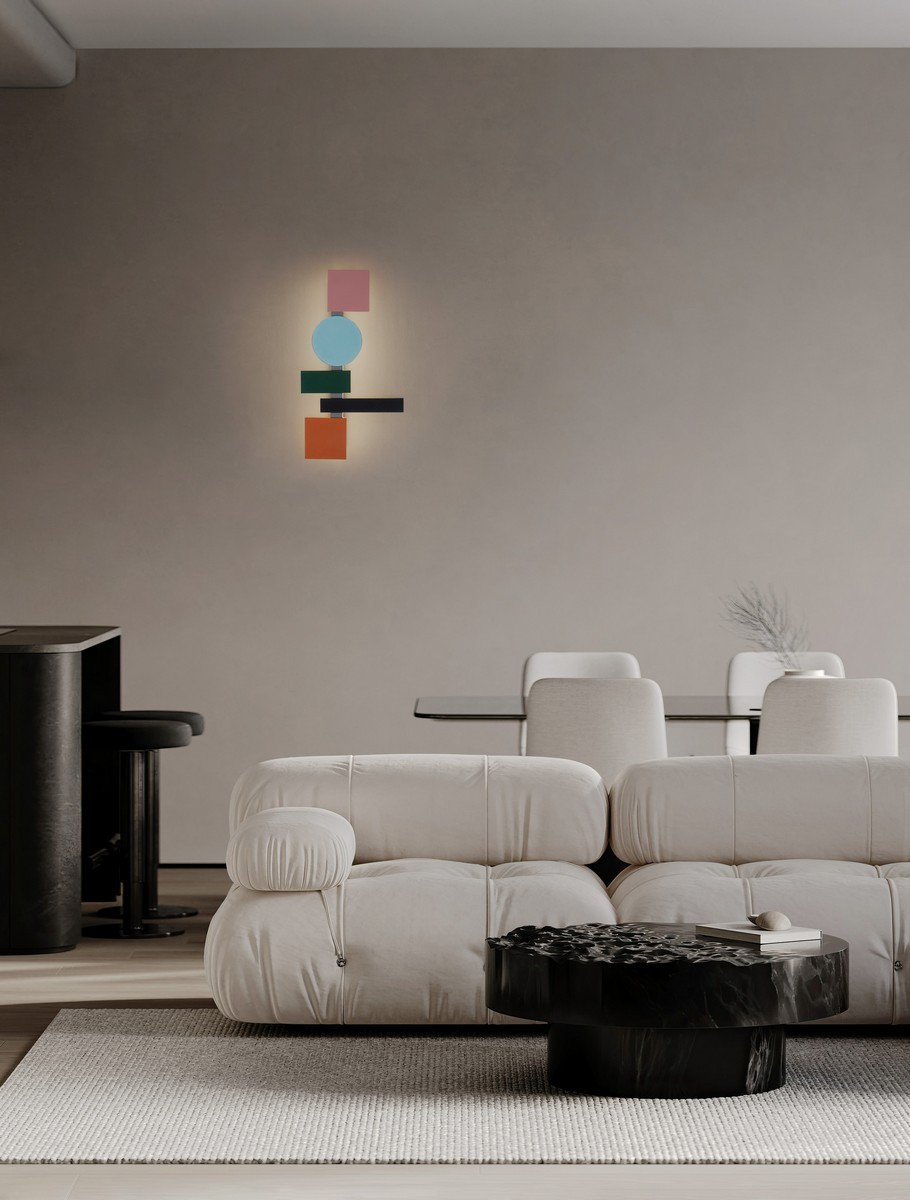 ΑΠΛΙΚΑ ΤΟΙΧΟΥ Orange,Black,Gray,Blue,Pink &White Aluminium & Acrylic H:68,2cm 