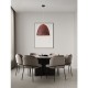 ΚΡΕΜΑΣΤΗ ΚΑΜΠΑΝΑ Red Paper & Natural Mulbery Silk Sandy Black Metal Base D:50cm