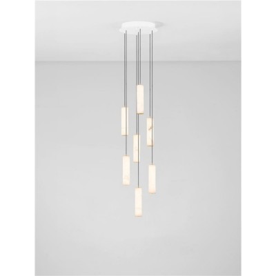 ΚΡΕΜΑΣΤΟ 5ΦΩΤΟ LED ALABASTER WHITE&GOLD 