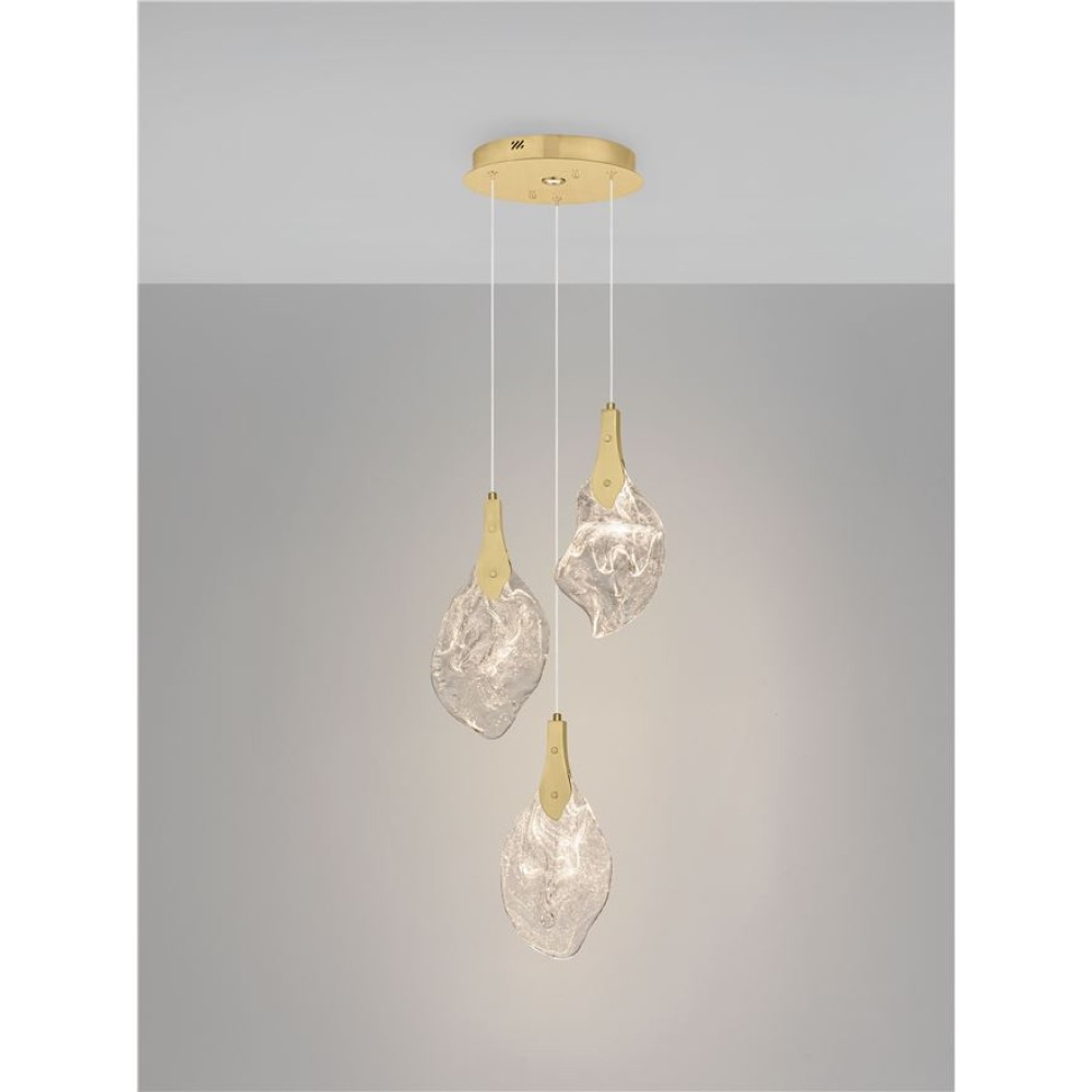 ΚΡΕΜΑΣΤΟ 3ΦΩΤΟ ΦΩΤΙΣΤΙΚΟ LED D:30cm 10W GOLD