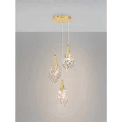 ΚΡΕΜΑΣΤΟ 3ΦΩΤΟ ΦΩΤΙΣΤΙΚΟ LED D:30cm 10W GOLD