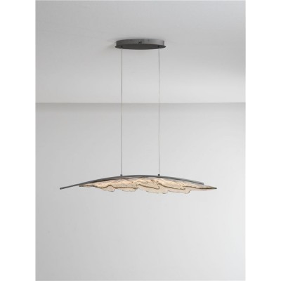 ΚΡΕΜΑΣΤΟ ΦΩΤΙΣΤΙΚΟ ΜΕ ΓΥΑΛΙ Gray & Cognac L:104cm