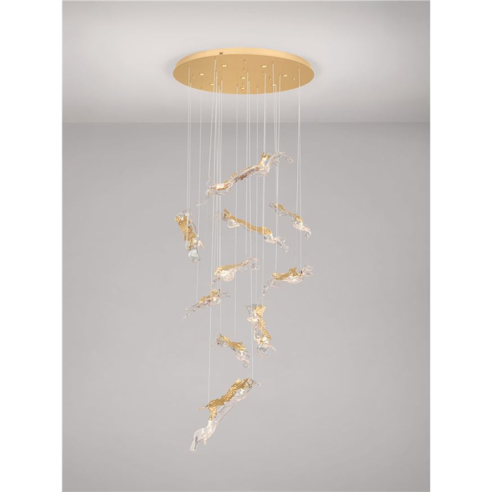 ΚΡΕΜΑΣΤΟ 10ΦΩΤΟ ΦΩΤΙΣΤΙΚΟ LED GOLD&CLEAR GLASS  D:100cm