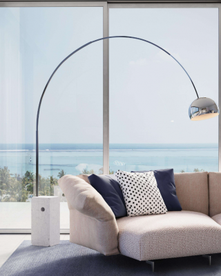 FLOS ARCO LED H:240cm MARBLE & METAL