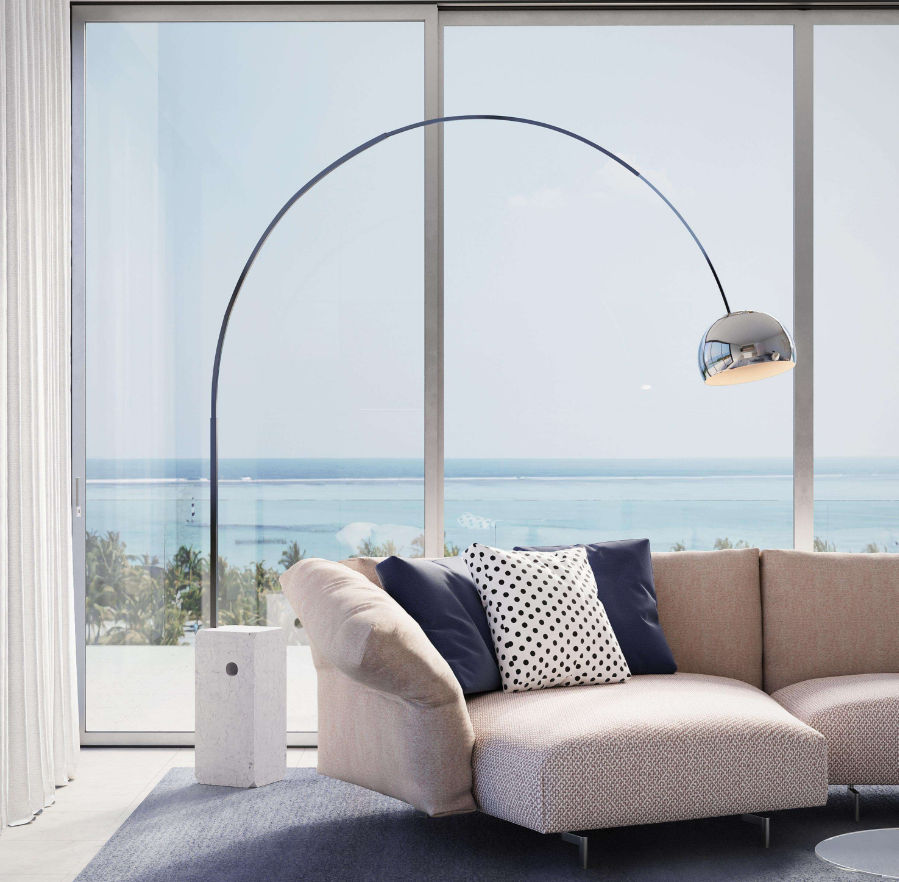 FLOS ARCO LED H:240cm MARBLE & METAL