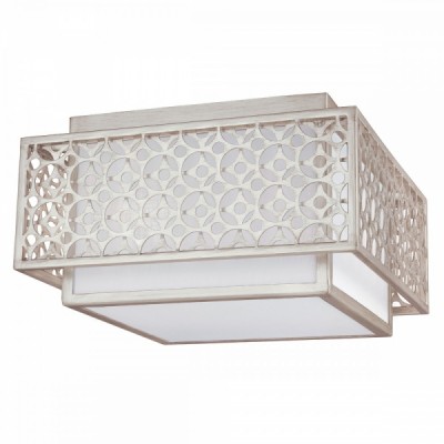 LIGHT COLOR SILVER 2 CEILING LAMP WITH CIRCULAR GEOMETRIC PATTERNS L:36.8cm USA