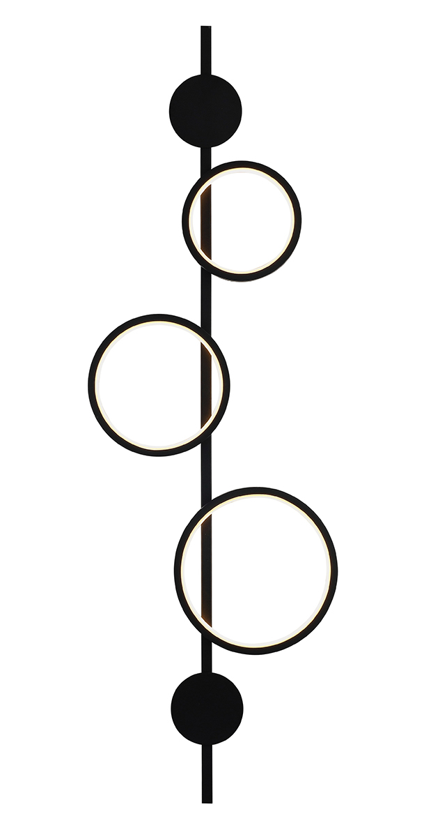 WALL FIXTURE  LED METAL SANDY BLACK H106cm