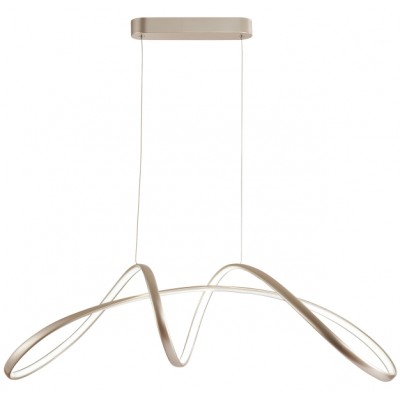SUSPENDED LED METAL SILVER L92cm