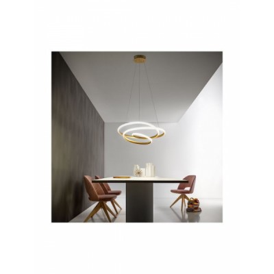 PENDANT LIGHTING ALUMINUM BRUSHED GOLD D50cm ITALY
