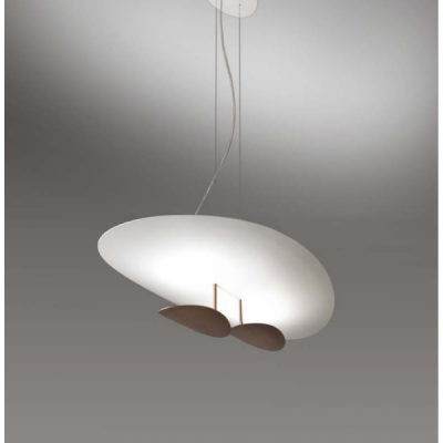 LED PENDANT 130cm X 64cm 5760lumen 3000K ITALY Bianco + Bronzo spazzolato
