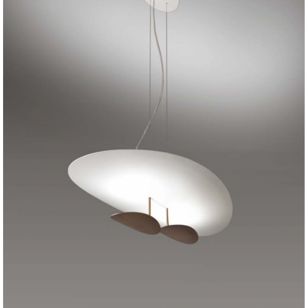 LED PENDANT 90cm X 50cm 5190lumen 3000K ITALY Bianco + Bronzo spazzolato